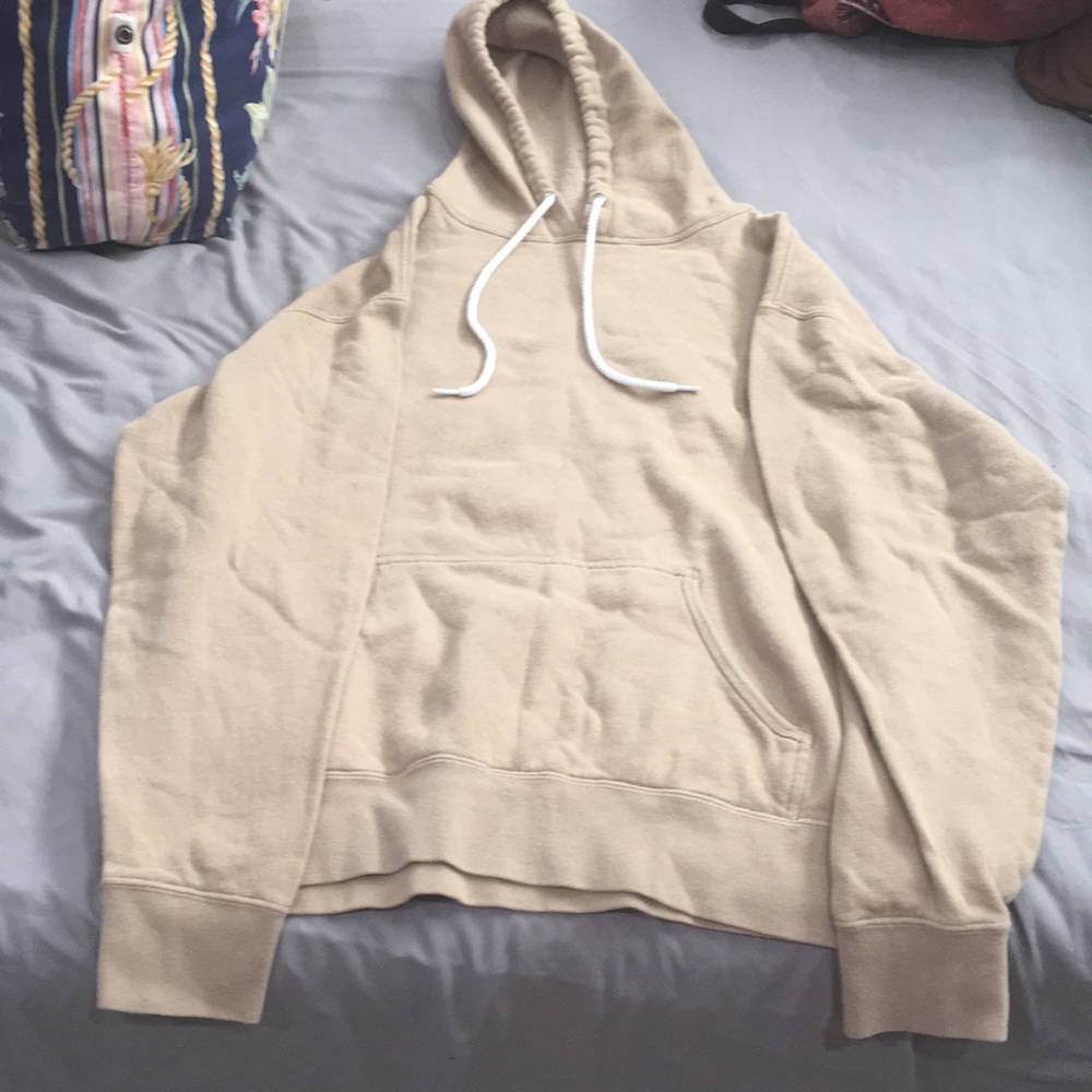 Plain tan Hooded pullover